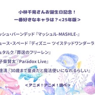小林千晃さんお誕生日記念！一番好きなキャラは？ アンケート結果1位～5位