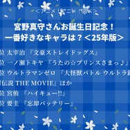 宮野真守さんお誕生日記念！一番好きなキャラは？＜25年版＞アンケート結果1位～5位