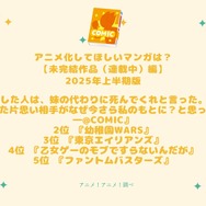 [アニメ化してほしいマンガは？【未完結作品（連載中）編】2025年上半期版]第1位～第5位