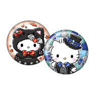 Happyくじ「Sanrio characters Halloween 2025」缶バッジSET賞：ハローキティ、ディアダニエル（C）2025 SANRIO CO., LTD. APPROVAL NO. E25080701