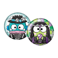 Happyくじ「Sanrio characters Halloween 2025」缶バッジSET賞：ハンギョドン、けろけろけろっぴ（C）2025 SANRIO CO., LTD. APPROVAL NO. E25080701