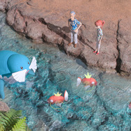 川でくつろぐトドグラー、コイキング