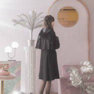 「“KURO ZUKIN”　Cape Black Formal (cape ＋jacket ＋one piece)」ケープ＋ワンピース