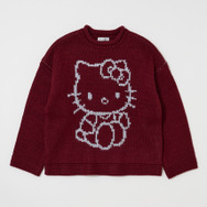 HELLO KITTY×MOUSSY「HELLO KITTY CHUNKY SWEATER　BORDEAUX」（C）25 SANRIO CO., LTD. APPR. NO. L662956