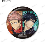 虎杖悠仁・伏黒 恵 Aure Glass グリッター缶バッジ AMNIBUS限定特典