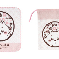 ガーゼハンドタオル、ほどよいサイズの巾着