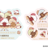 「丸福珈琲店×すみっコぐらしフェア」コラボスイーツ注文特典のステッカー（C）2025 San-X Co., Ltd. All Rights Reserved.