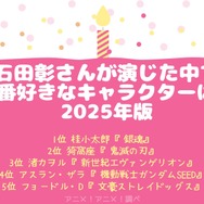 [石田彰さんが演じた中で一番好きなキャラクターは？ 2025年版]第1位～第5位を見る