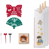 祝箸、ピック、ミニ木箱、バラン