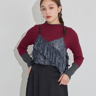 TVアニメ『らんま1/2』× earth music＆ecology Japan Label「シアービスチェ」ブラック　着用イメージ（C）高橋留美子・小学館/「らんま1/2」製作委員会