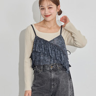 TVアニメ『らんま1/2』× earth music＆ecology Japan Label「シアービスチェ」ブラック　着用イメージ（C）高橋留美子・小学館/「らんま1/2」製作委員会