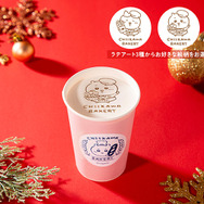 ホットカフェラテ　、ホット抹茶ラテ