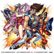 火属性　★6　Fire Bomber 熱気バサラ＆ミレーヌ・フレア・ジーナス（獣神化）CV：神奈延年（熱気バサラ）平野綾（ミレーヌ・フレア・ジーナス）