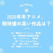 [2026年冬アニメ、期待値の高い作品は？]第1位～5位を一気に見るならコチラ