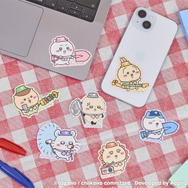 ちいかわぽけっと ピクニックなスマホに貼れるサイズのステッカー（全7種）各330円