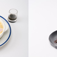 「東京スカイツリー×魔法少女まどか☆マギカ　月夜のワルツ」キュゥべえのホワイトドリア（左）、ワルプルギスの夜パフェ