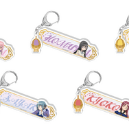 「魔法少女まどか☆マギカ in NAMJATOWN」のラリーゲーム「軌跡を追って ソウルジェム探索ラリー」参加賞：チャーム付きおなまえアクリルキーホルダー（全5種）