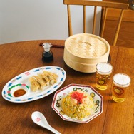 餃子皿 ¥2,990(税込) 炒飯皿 ¥2,490(税込) レンゲ ¥1,100(税込) グラス ¥1,100(税込) せいろ ¥2,640(税込)