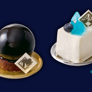 左：「夏油 傑のムース ～チョコレート＆オレンジ～」右：「五条 悟のムース ～ヨーグルト＆ブルーベリー～」（C）芥見下々／集英社・呪術廻戦製作委員会TM ＆（C） 2026 Universal Studios. All rights reserved.