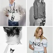 左上から ロゴスウェット(税込 ¥60,500)、チャーム(税込 各¥11,000)、ロゴTシャツ(税込 ¥38,500)