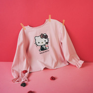 HELLO KITTY × ROPE' PICNIC「【KIDS】スパンコールロングスリーブTシャツ」