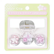和柄　ボンボンドロップヘアクリップ（3列）　桜