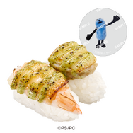 コラボ限定クリアピック付き「えびと蒸し帆立のバジルマヨチーズ炙り」