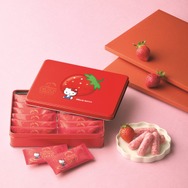 サンリオキャラクターズ×もち吉コラボ”第2弾”_あられクランチチョコ いちご味 ハローキティ缶