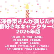 [花澤香菜さんが演じた中で一番好きなキャラクターは？ 2026年版]第1位～～」第5位を一気に見る