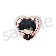 ワン！だふるくじ『メダリスト』クラシカルピンクver.　D賞：ハート型缶バッジ 夜鷹 純