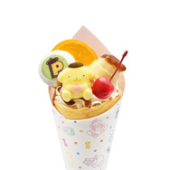 POMPOMPURIN 30th Anniversary メニュー「ポムポムプリンのアニバーサリープリン＆キャラメルクレープ」