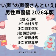 [“甘い声”の声優さんといえば？ 男性声優編 2026年版]