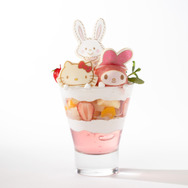 ハローキティ、マイメロディ、ウィッシュミーメルのパフェ 1,890円（税込）