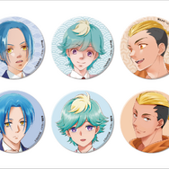 みずき健先生（上段）と橘皆無先生（下段）の『鎧真伝サムライトルーパー』缶バッジが10種！