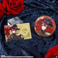 『ディズニー ツイステッドワンダーランド』オーロラ箔押し缶バッジ＆メタルカードセット ブルームバースデーver.／リドル・ローズハート