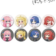 上倉エクさんイラスト 白いワンピースver.&黒いワンピースver. トレーディンググリッター缶バッジ