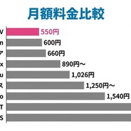 動画配信サービス 月額料金比較表