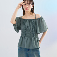 ぴちぴちピッチ　2WAYシャーリングブラウス