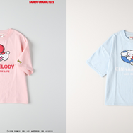 サンリオキャラクターズ×ライトオン　「プリントTシャツ（KIDS）」ピンク（マイメロディ）、サックス（シナモロール）
