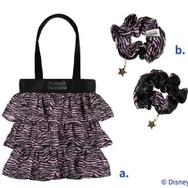 ハンナ・モンタナ「a.フリルトートバッグ、b.シュシュ」阪急うめだ本店先行販売