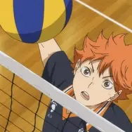 日向と影山の「打つ」の進化を振り返る映像展示