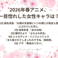 [2026年春アニメ、一目惚れした女性キャラは？]第1位～第5位を一気に見る