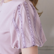 Areeam Disney Collection「Disney Princess」バルーンスリーブTシャツ（Lavender）着用イメージ