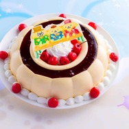 「プリンの大好物♡ママの特製プリン」：目の前で切り分ける懐かしい味わいのプリン。キャラメルソースと生クリームを添えてご提供。