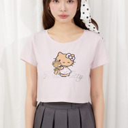 【HELLO KITTY】グリッターロゴミニTシャツ