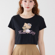 【HELLO KITTY】グリッターロゴミニTシャツ