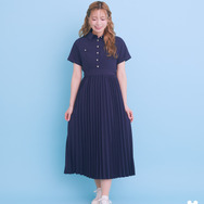 Areeam Disney Collection「Mickey＆Minnie」ミッキー/プリーツシャツワンピース（Navy）着用イメージ