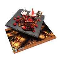 “柱・結集”　チョコレートワッフルプレート