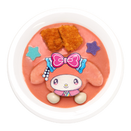 ピューロランド期間限定メニュー「マイメロディのタレづけ◯チキンカツピンクカレー（◯は正しくはハートマーク）」