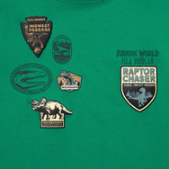 GU「KIDSグラフィックT JURASSIC WORLD」カラー： 55 GREEN　前面アップ